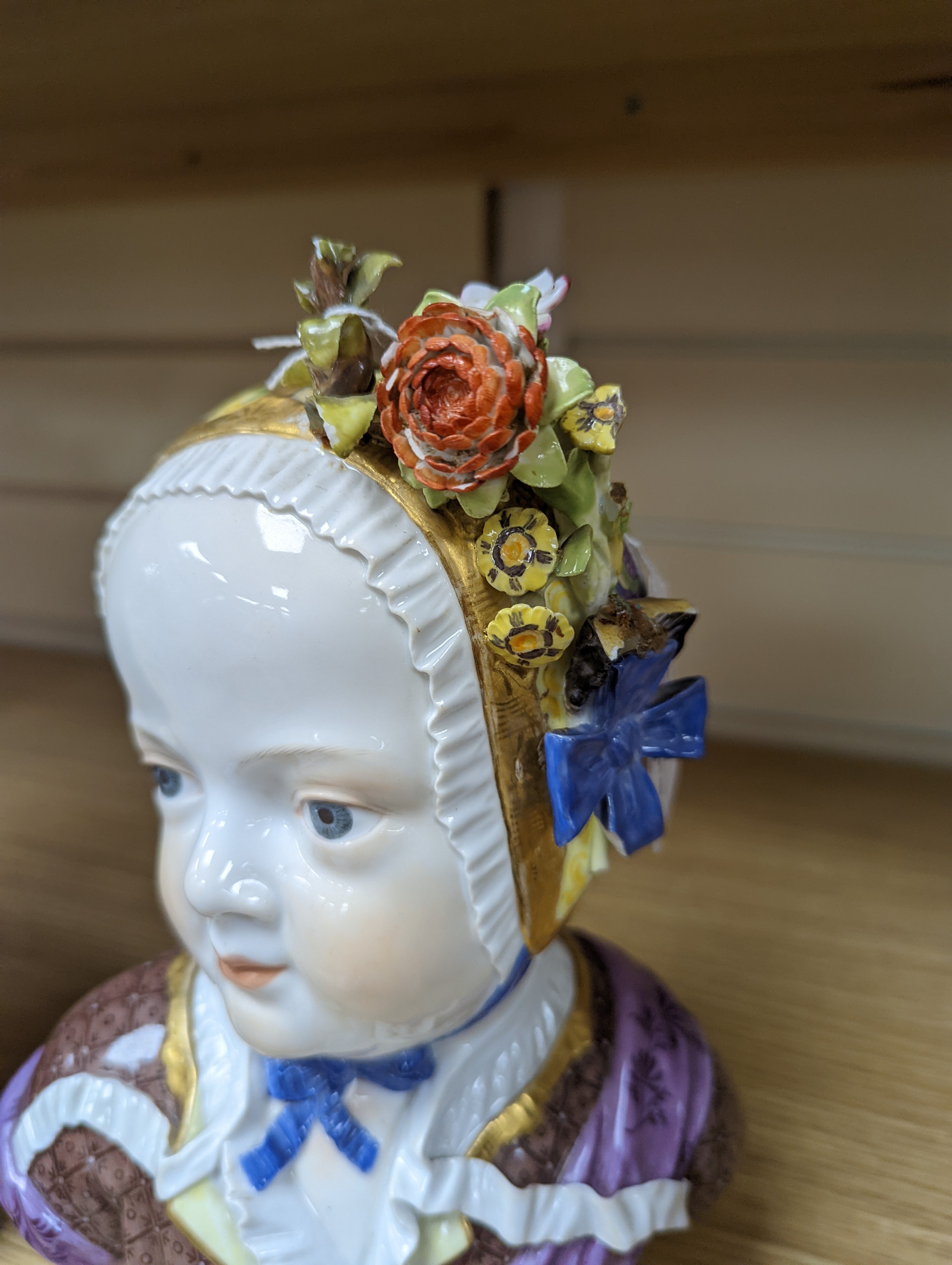 A Meissen porcelain bust of a Bourbon princess, late 19th century, 25cm